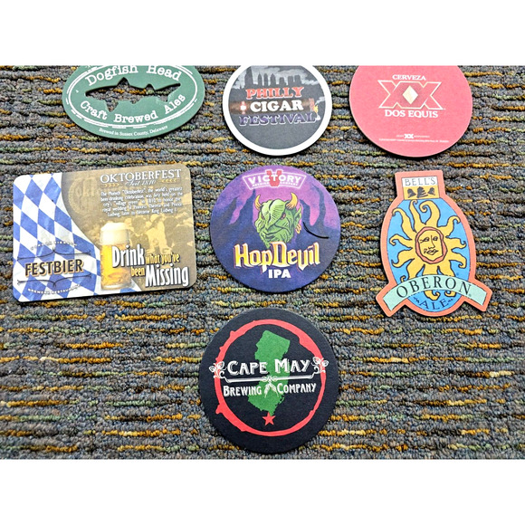 Lot of 10 Beer Coasters Petrus - Faber - Dogfish - Oberon - Cape May - Hop Devil - Picture 2 of 5